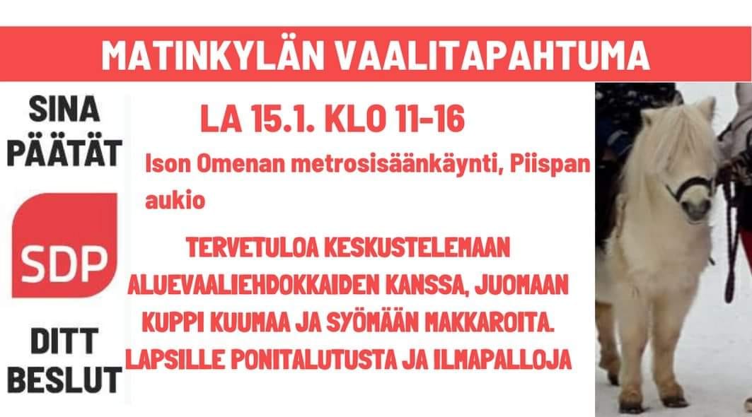Vaalitapahtuma Matinkylässä