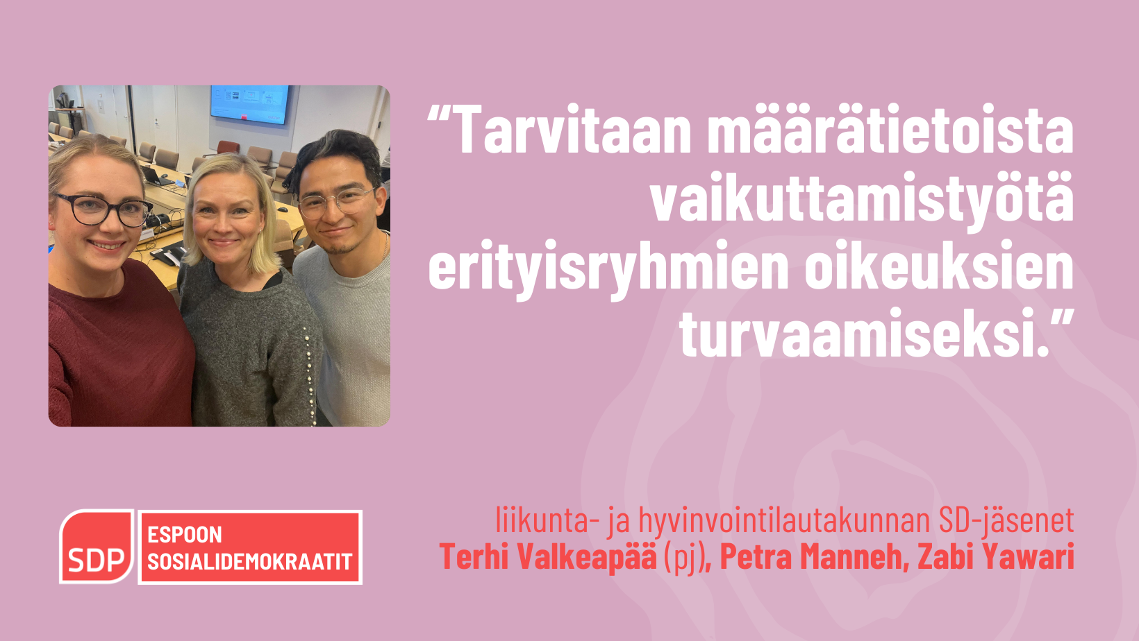 SDP torjui heikennyksiä erityisryhmien liikuntamahdollisuuksiin