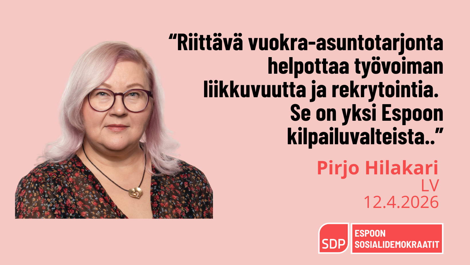 Hilakari: Vuokra-​asuminen on valinta – myös Espoossa