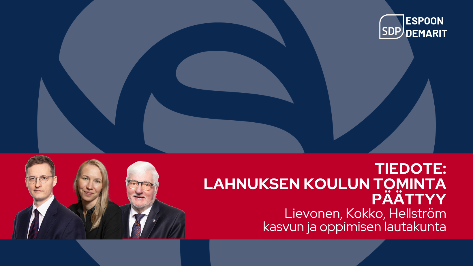 TIEDOTE: Lahnuksen koulun toiminta päättyy